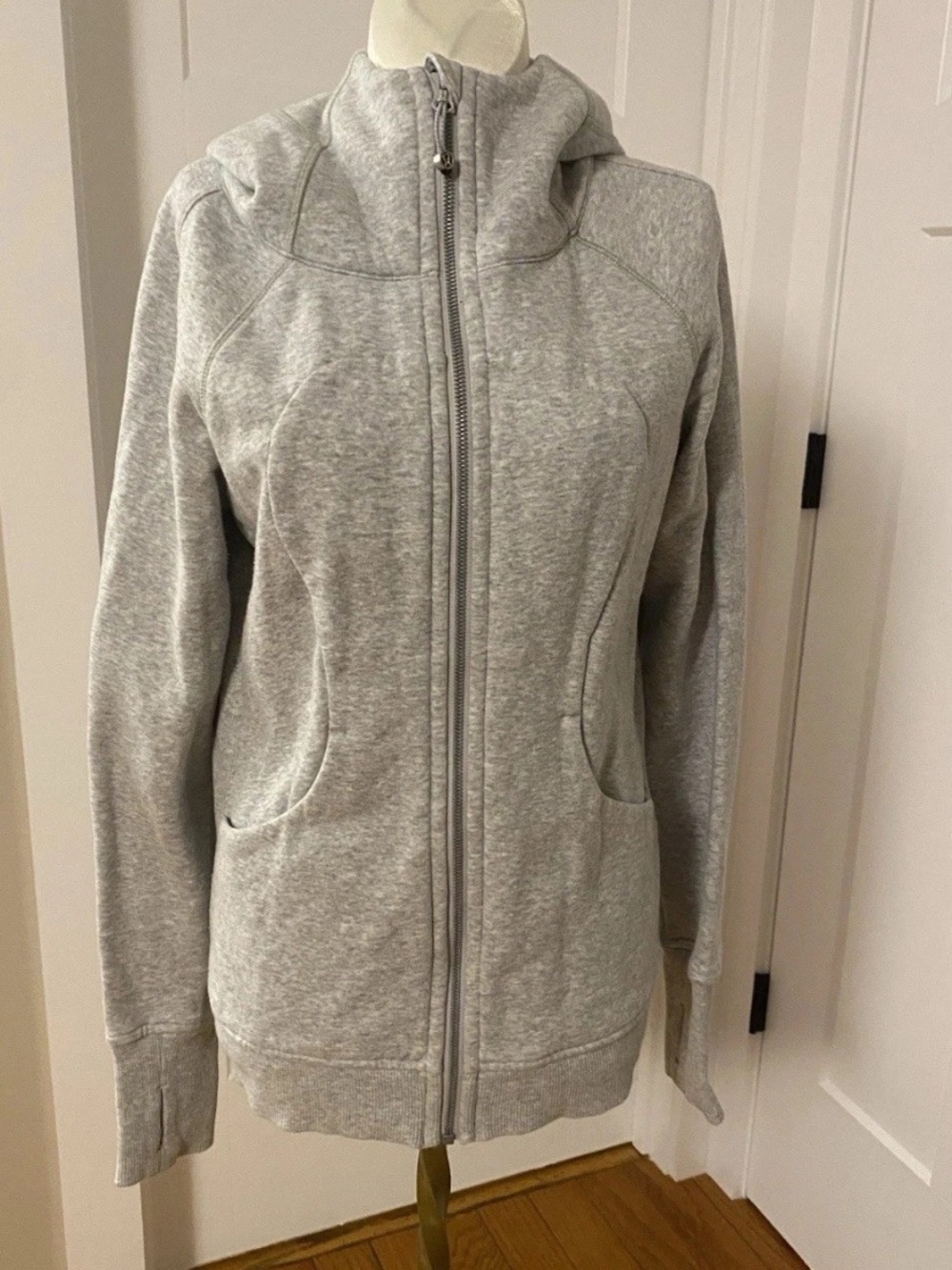 Lululemon zip up scuba Hooded Sweatshirt gray size 6